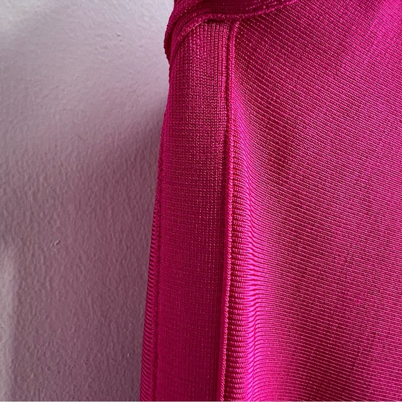 House of CB Hot Pink One Shoulder Bandage Dress Size Large - Picture 8 of 16